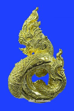 รูปหล่อองค์พญานาค หลวงพ่อรักษ์ อนาลโย วัดสุทธาวาส วิปัสสนา จ.พระนครศรีอยุธยา รุ่นขุมทรัพย์นาคราช ปี 2560 เนื้อทองราชาโชค ตนที่ 18 หมายเลข 2160